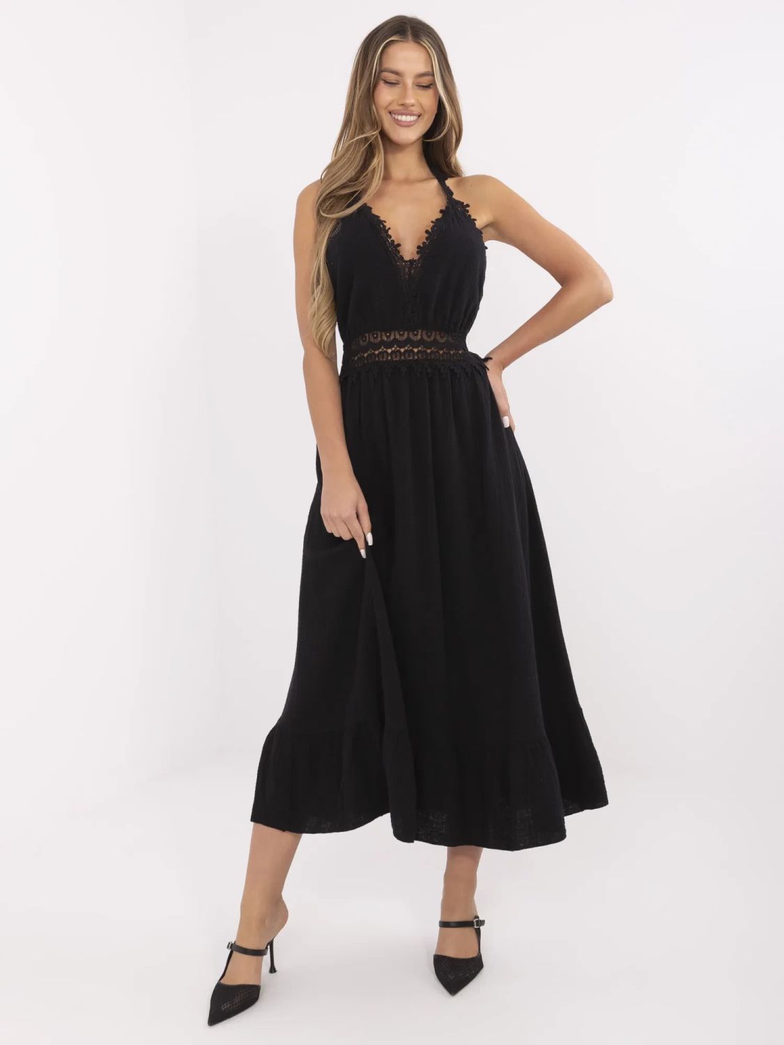 Elegant Black Flared Dress