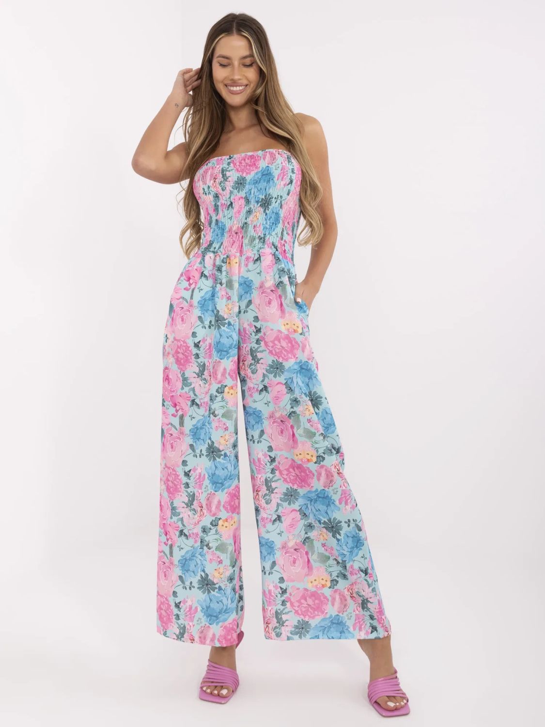 Floral Jumpsuit in Mint Color