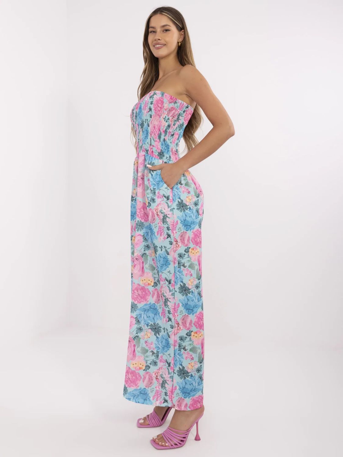 Floral Jumpsuit in Mint Color