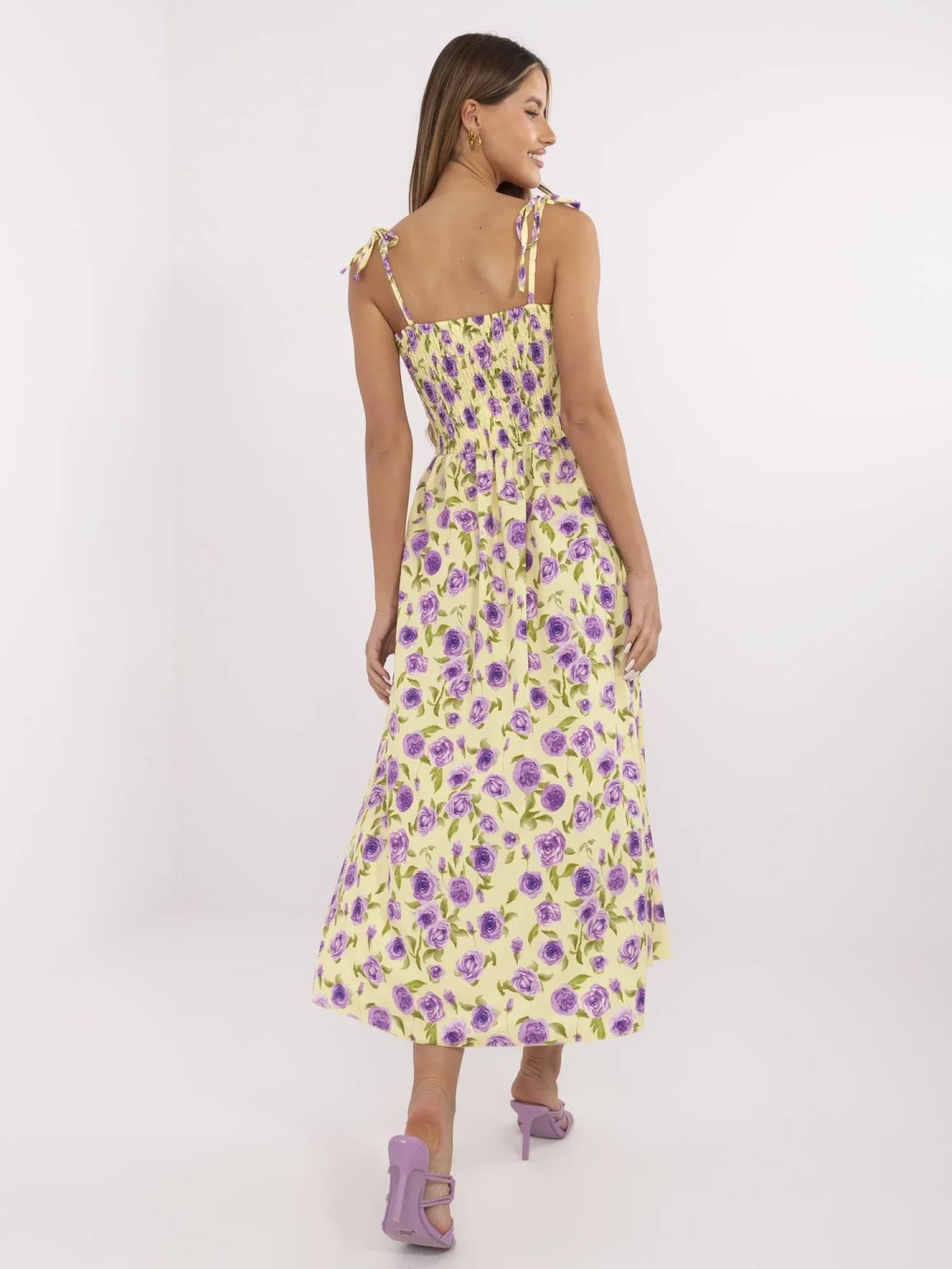 Floral Midi Dress with Straps