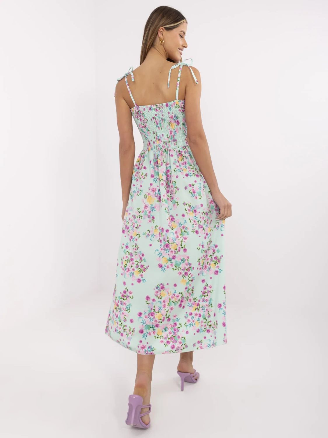 Floral Midi Dress with Straps