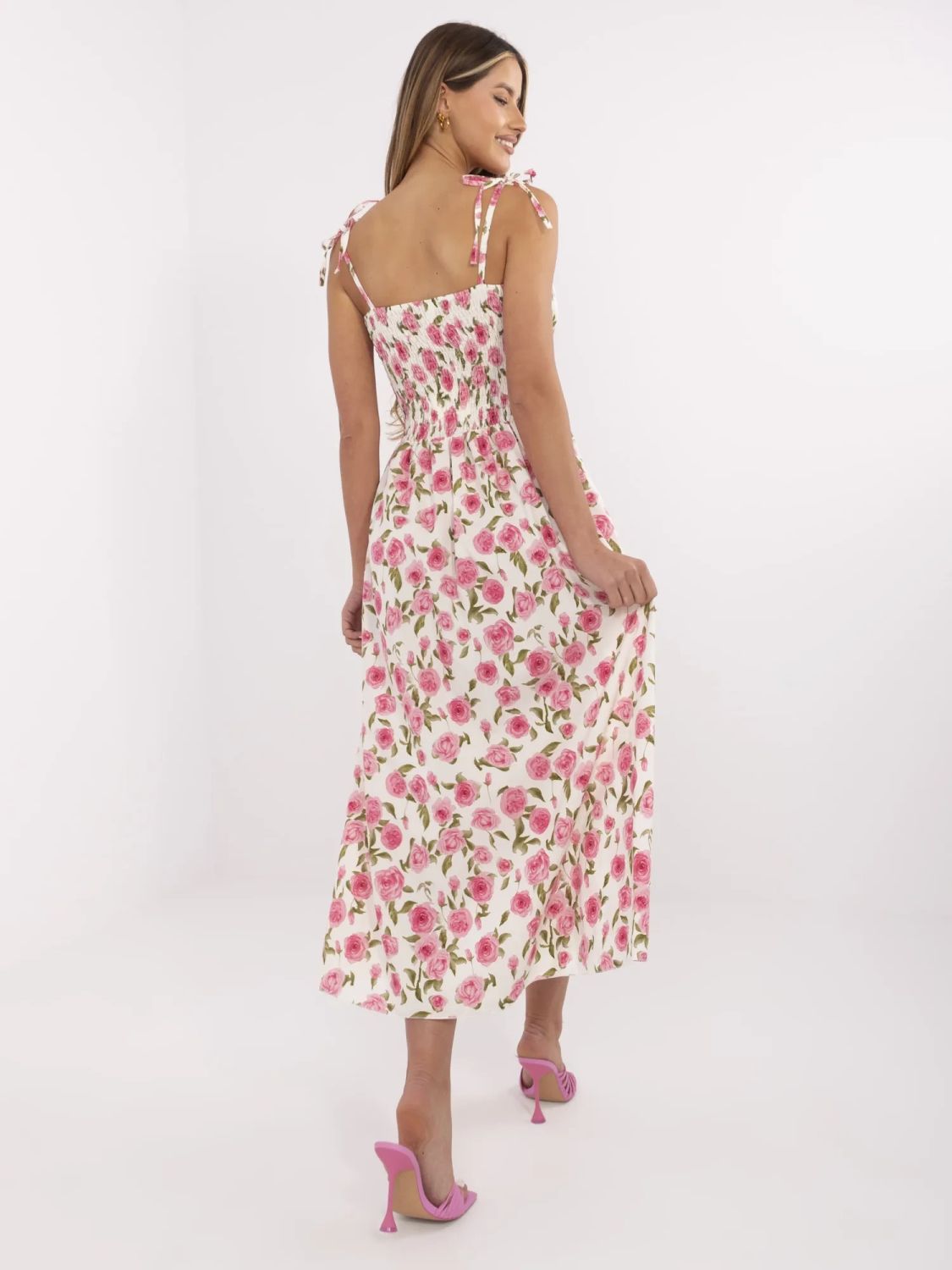 Floral Midi Dress with Straps