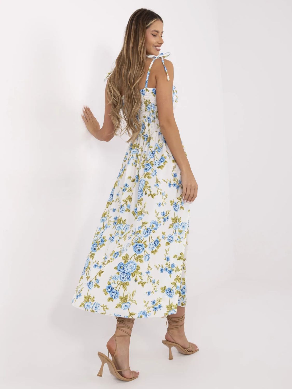 Floral Midi Dress with Straps