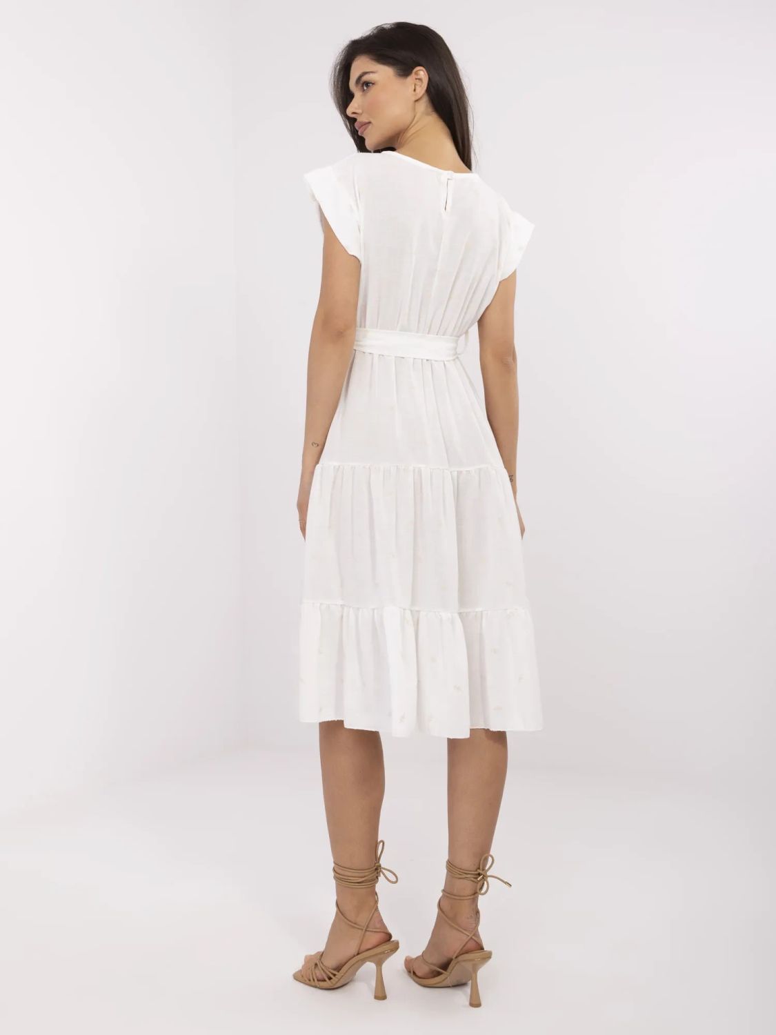 Flared Summer Dress in Ecru