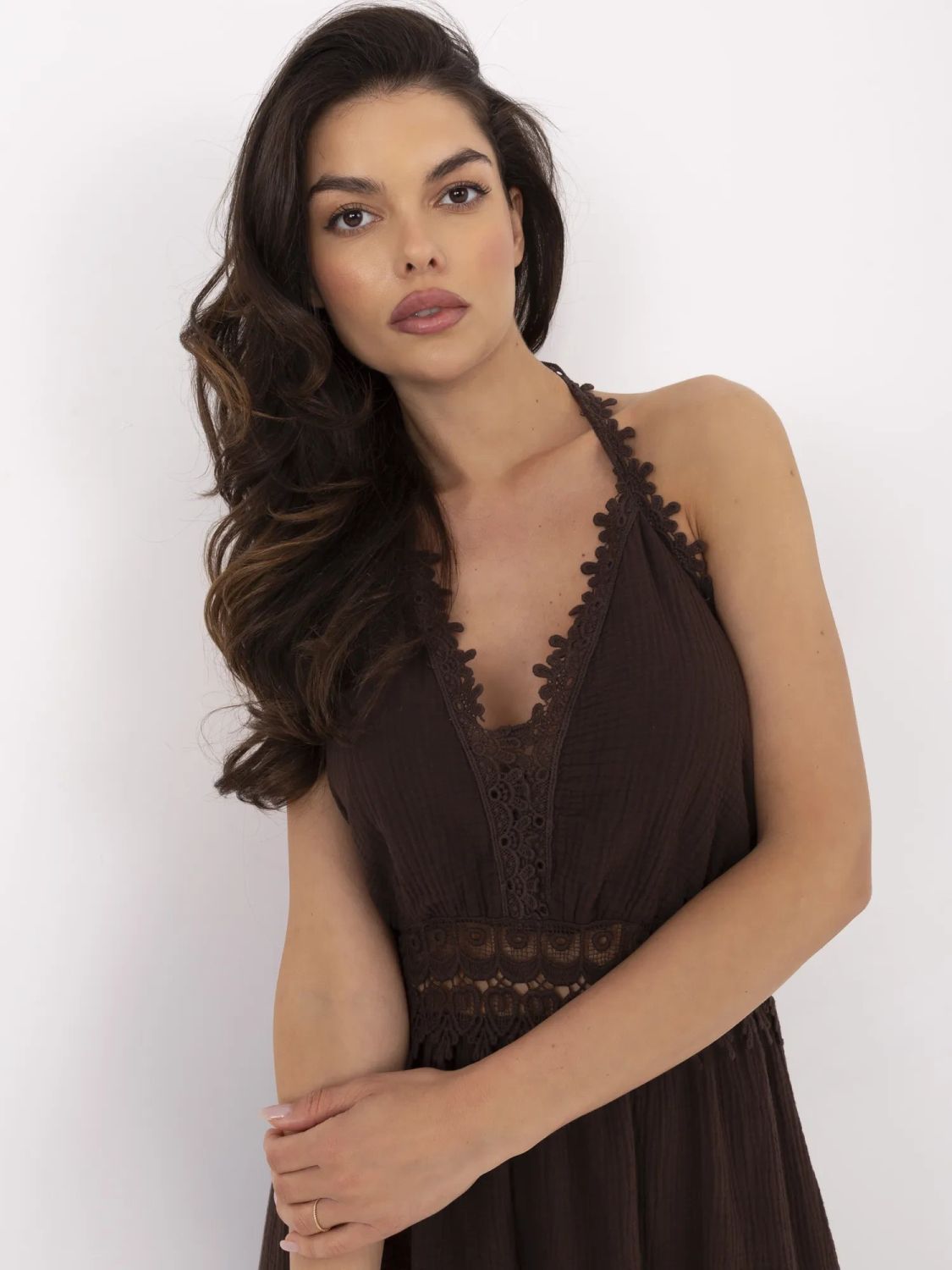 Dark Brown Flared Dress