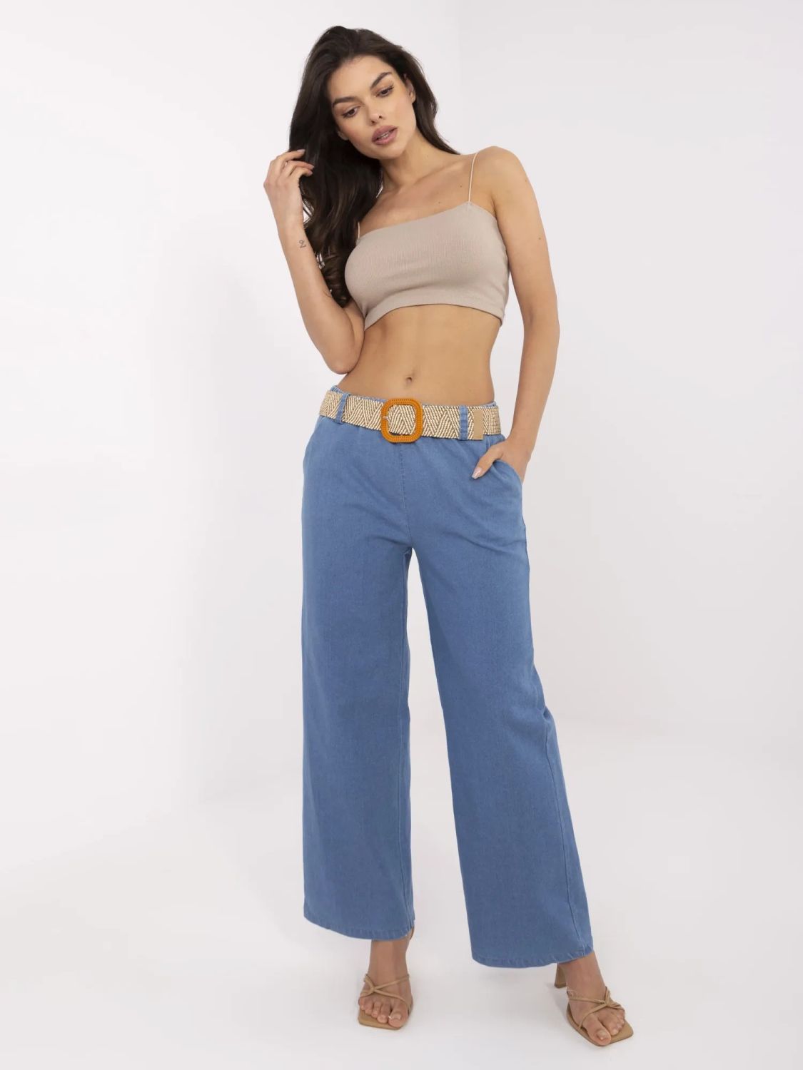 Stylish Blue High-Waisted Jeans