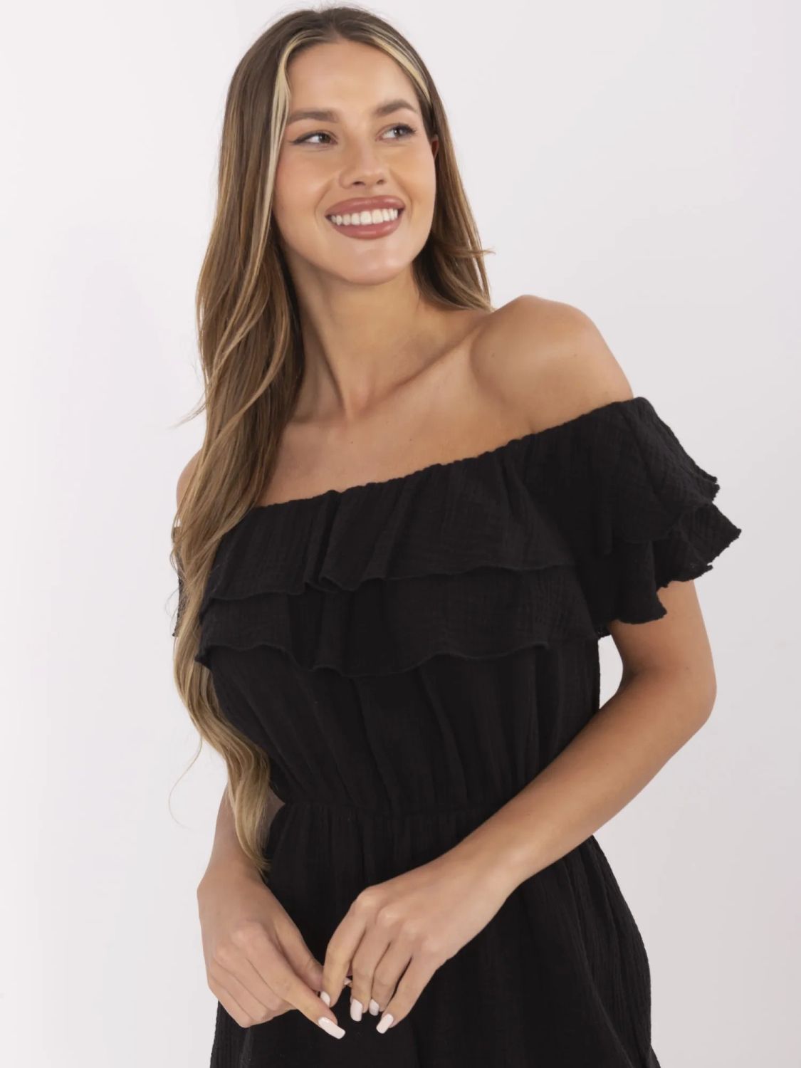 Stylish Black Jumpsuit with Ruffles