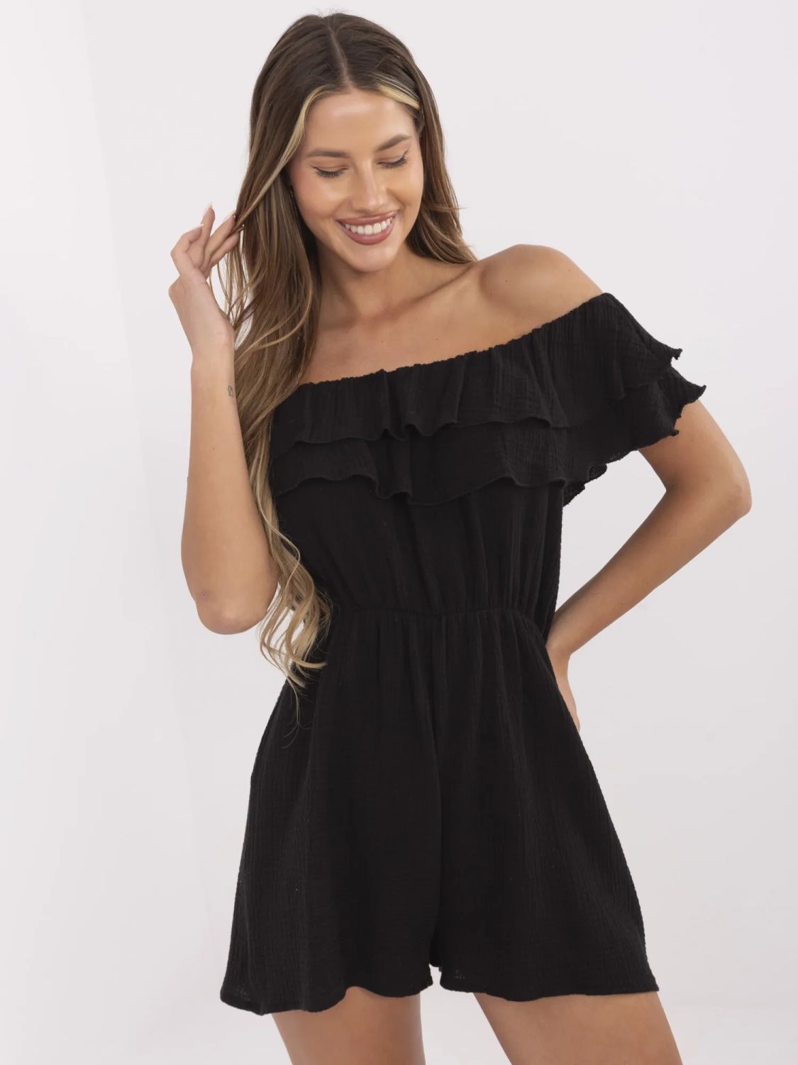 Stylish Black Jumpsuit with Ruffles