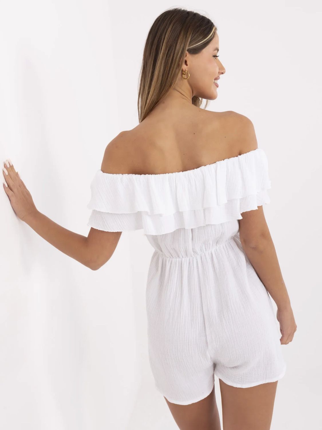 White Ruffled Jumpsuit
