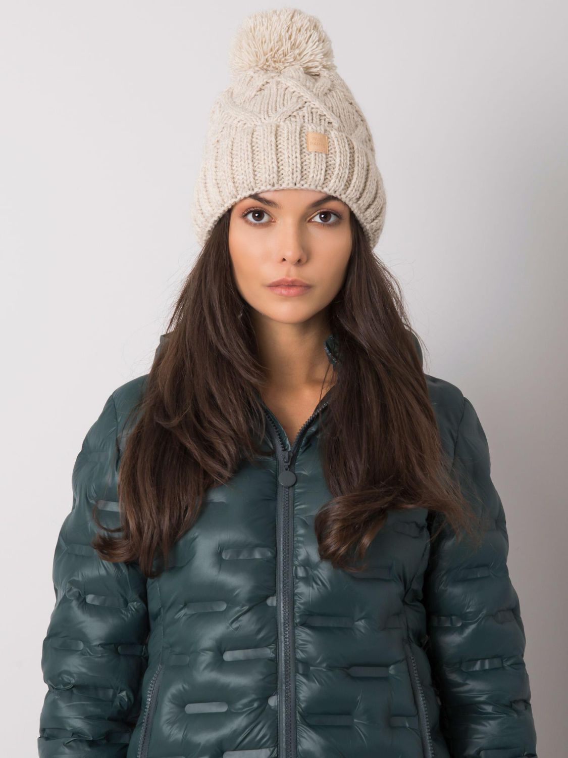 Beige Insulated Winter Hat
