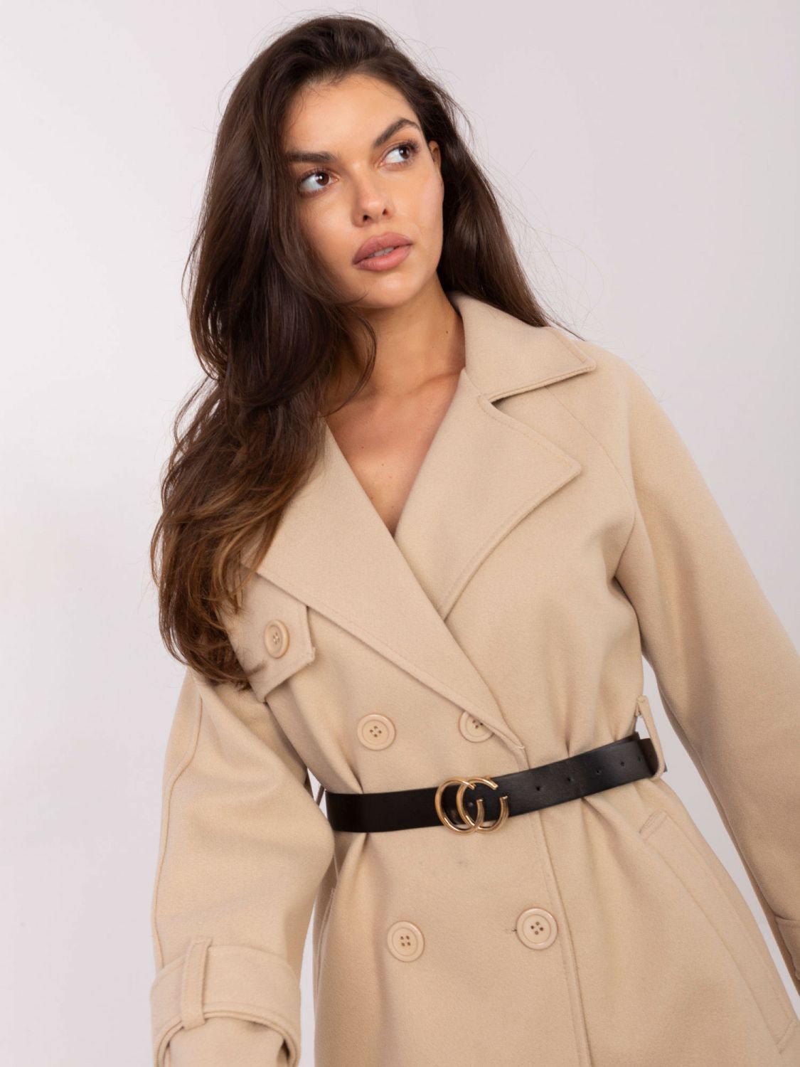 Elegant Beige Transitional Coat