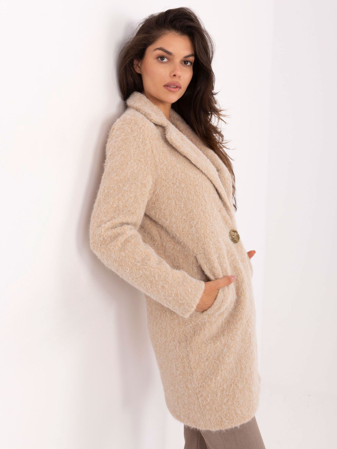 Elegant Beige Transitional Coat