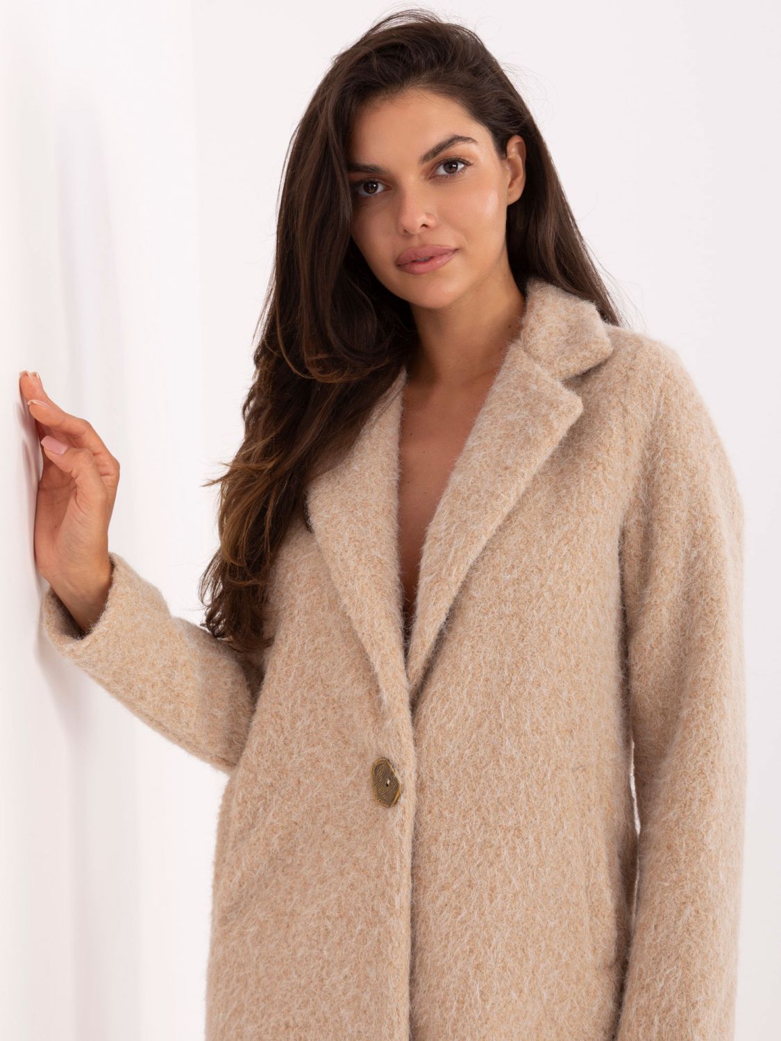 Elegant Beige Transitional Coat