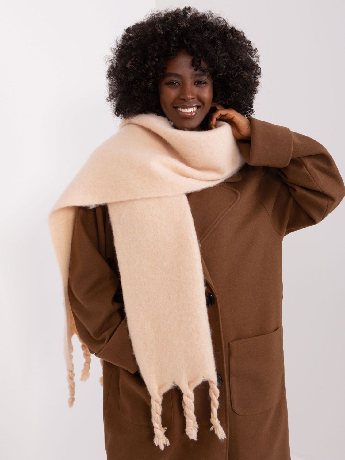 Beige Polyester Scarf