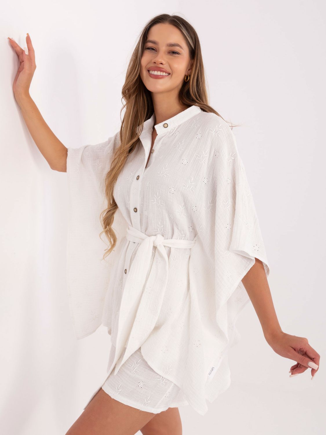 White Set with 3/4 Sleeves and Shorts