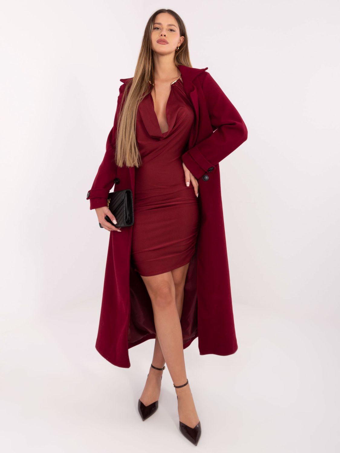 Elegant Bordeaux Maxi Dress