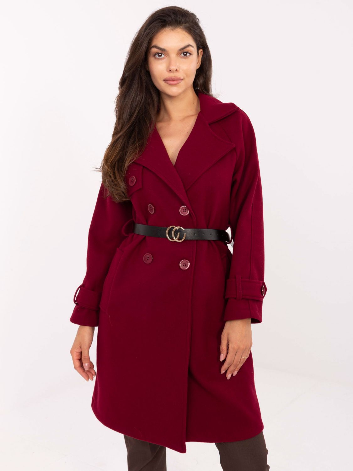 Elegant Transitional Coat in Burgundy