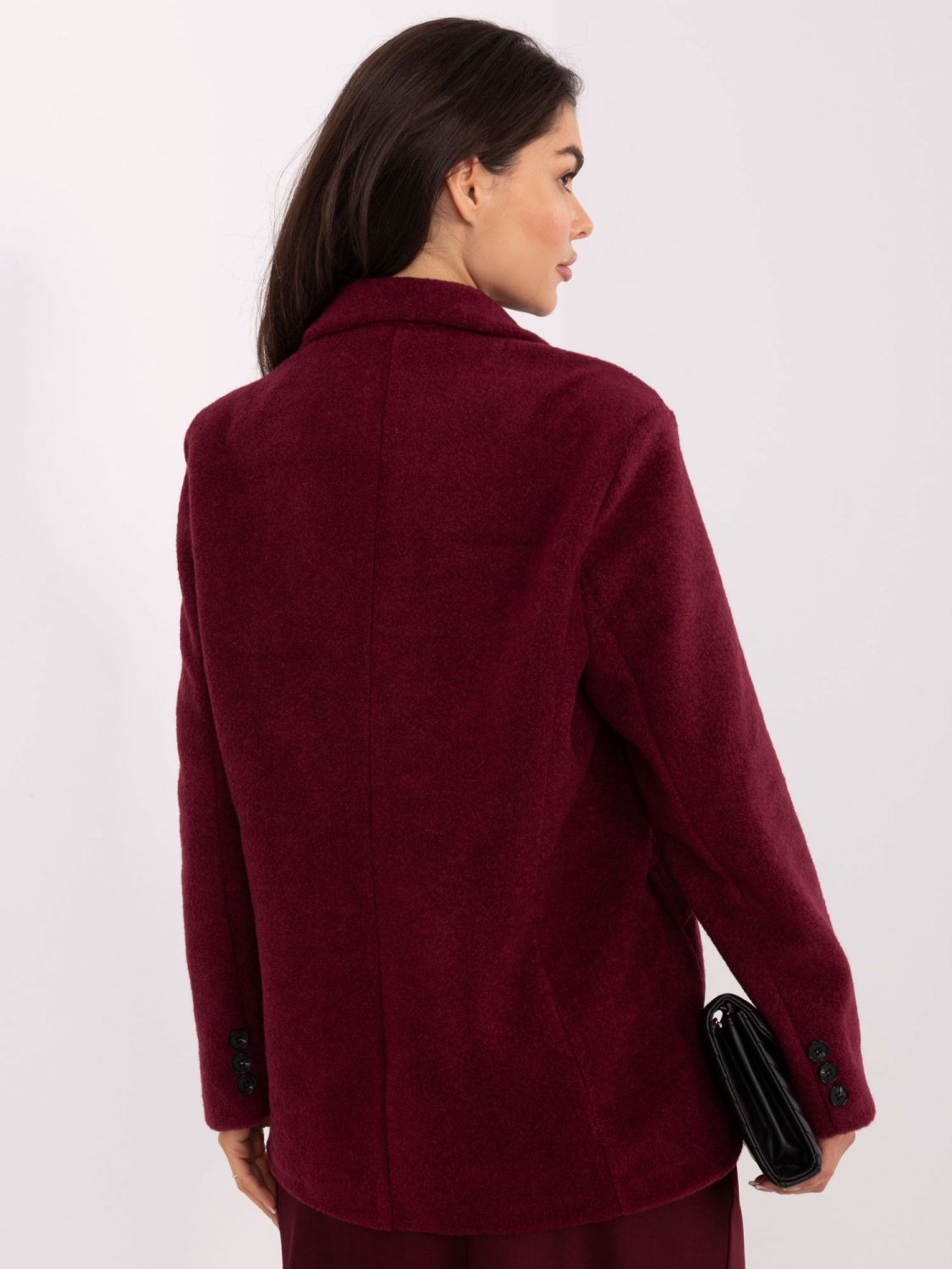 Elegant burgundy transitional coat with lining