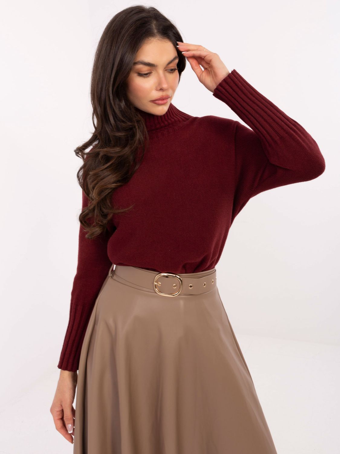 Burgundy Turtleneck Sweater