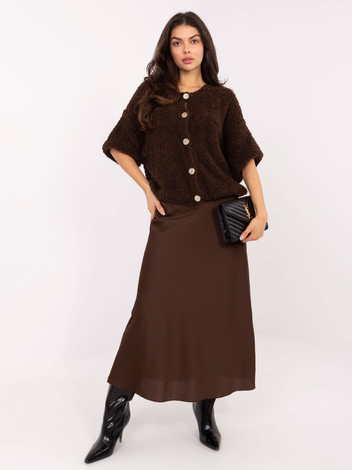 Elegant brown maxi skirt