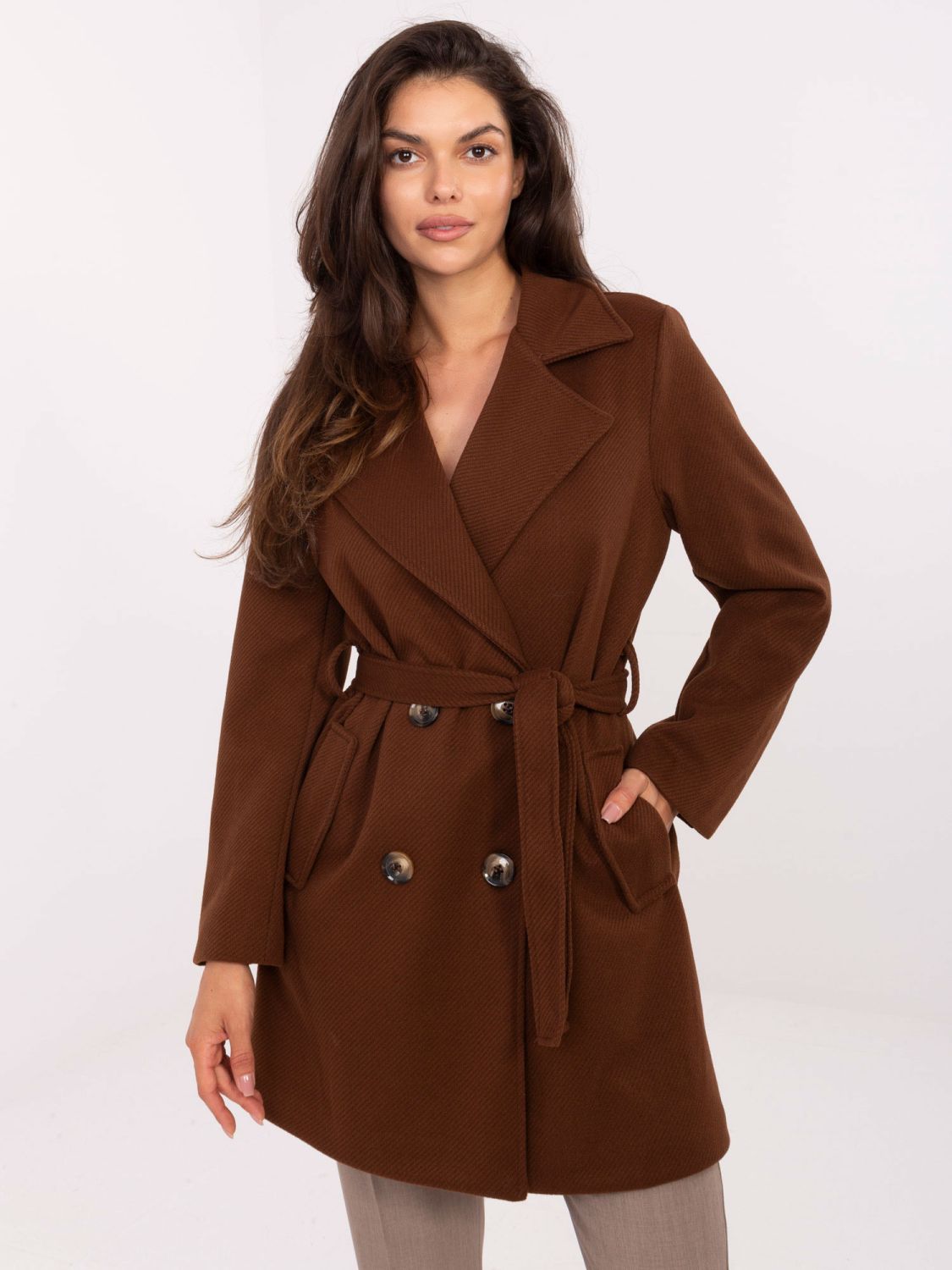 Elegant Transitional Coat in Brown