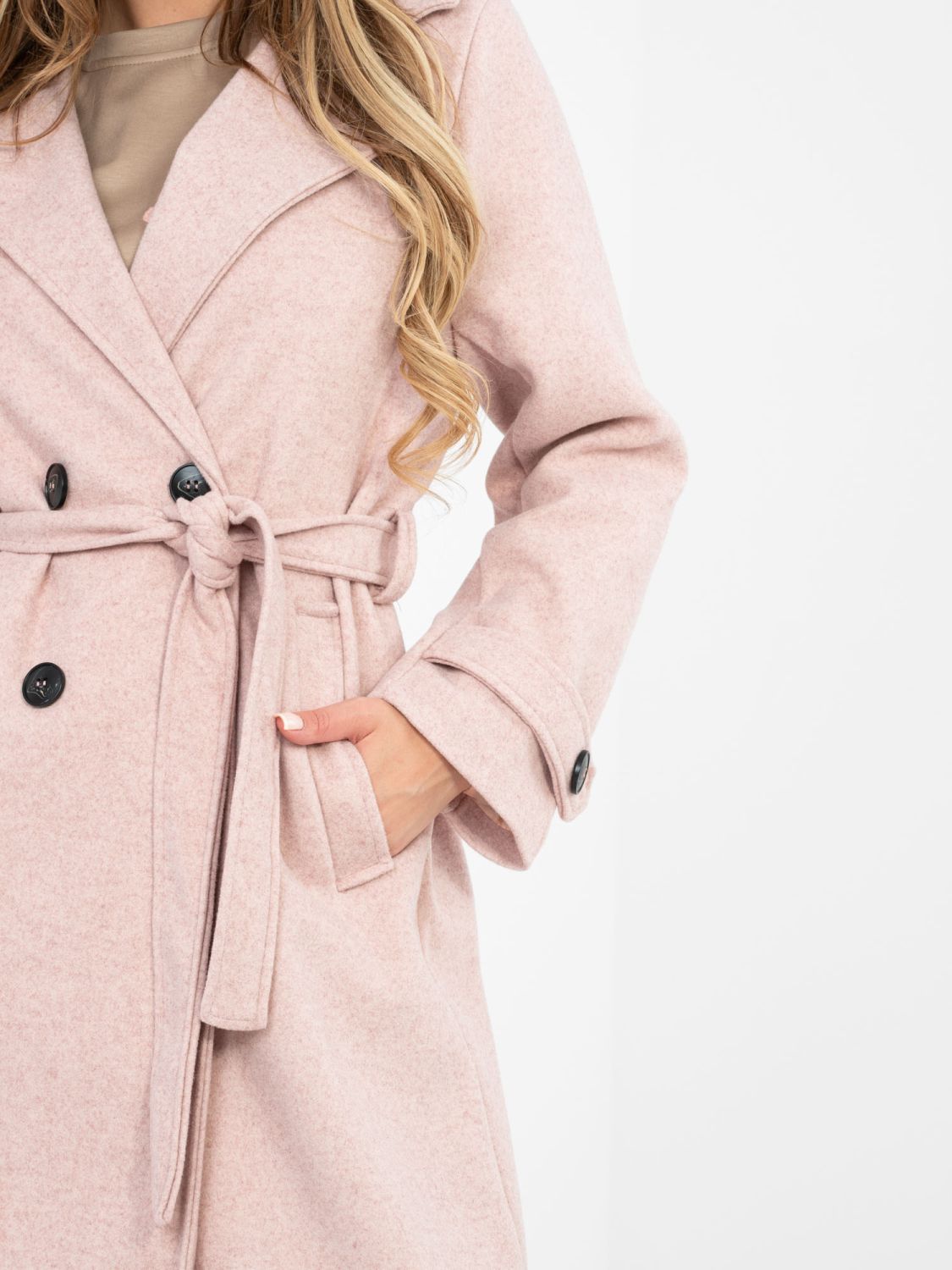 Elegant transitional coat in dark pink