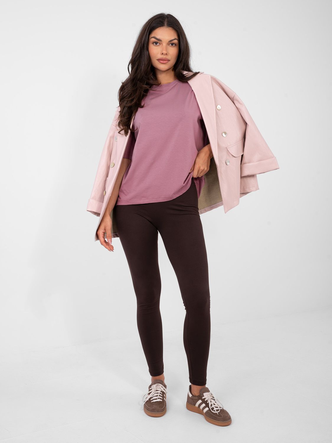 Women's cotton T-shirt in dark pink