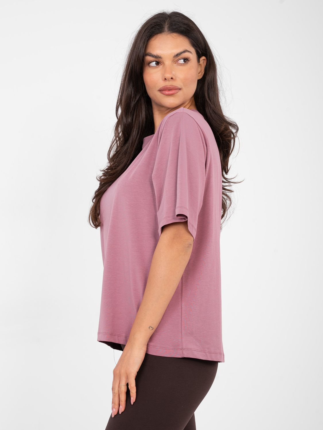 Women's cotton T-shirt in dark pink