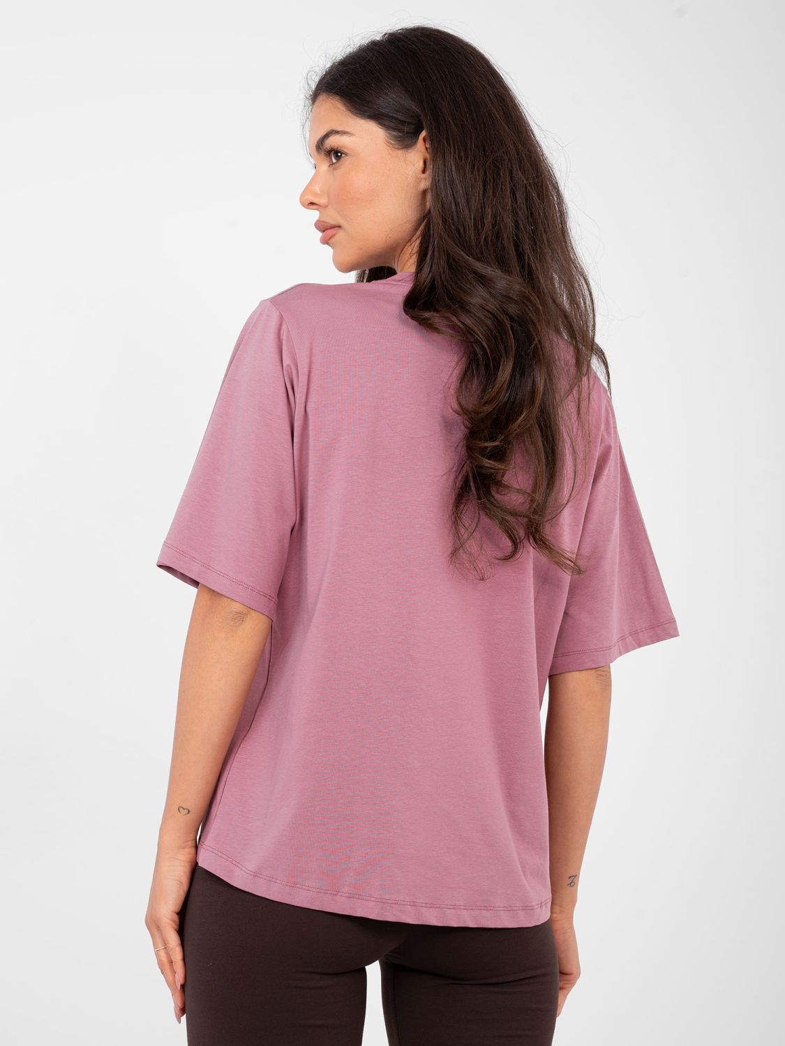 Women's cotton T-shirt in dark pink