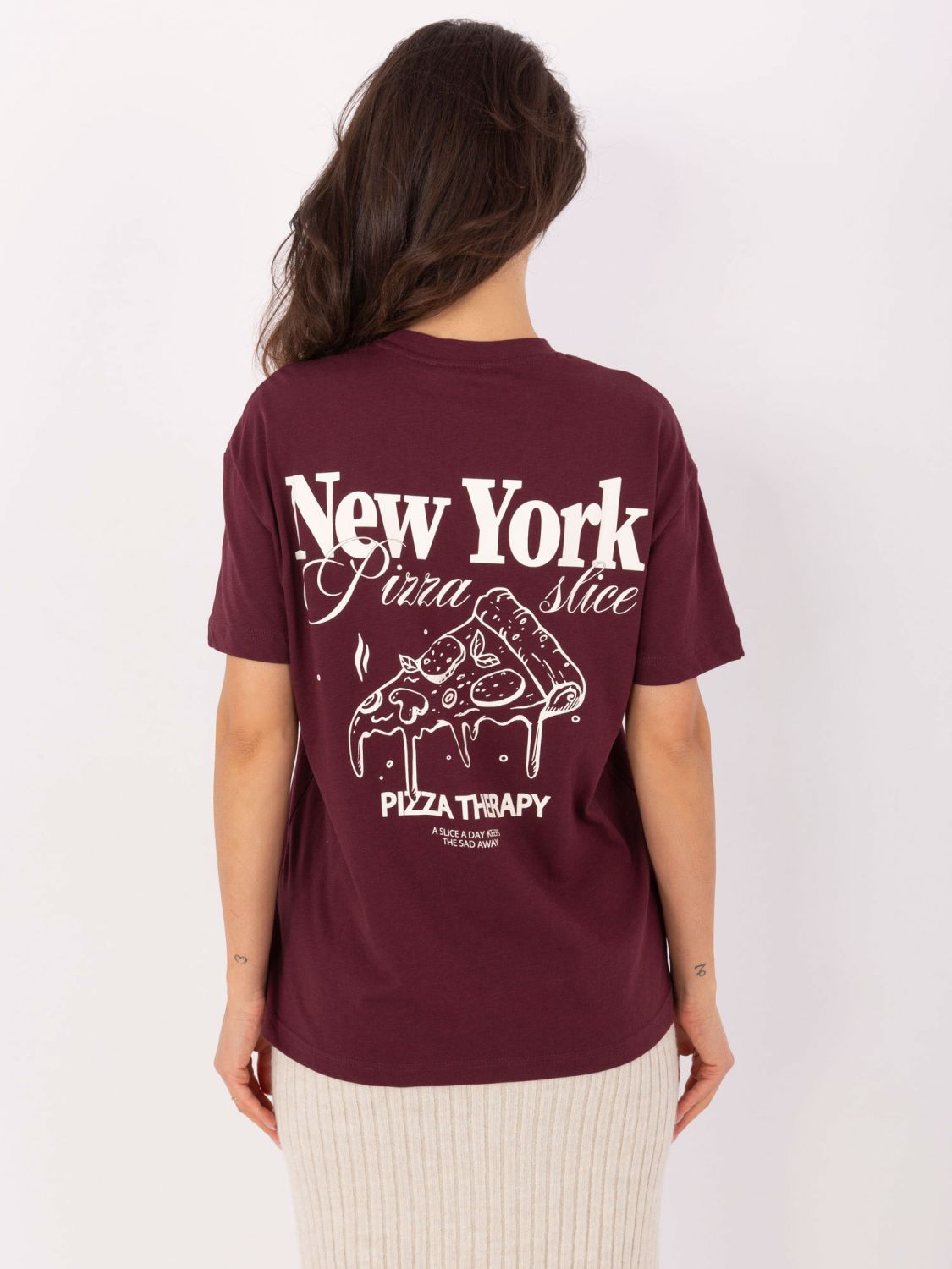 Stylish Bordeaux T-Shirt with Short Sleeves