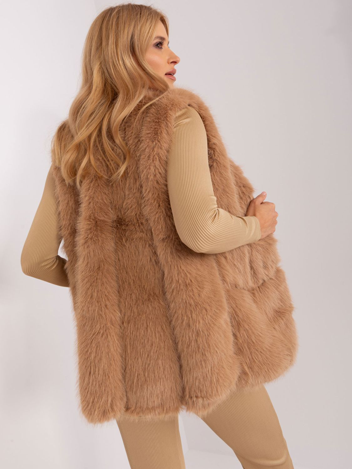 Brown Faux Fur Vest