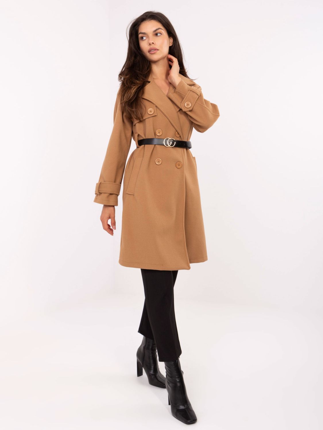 Elegant Transitional Coat in Camel Color