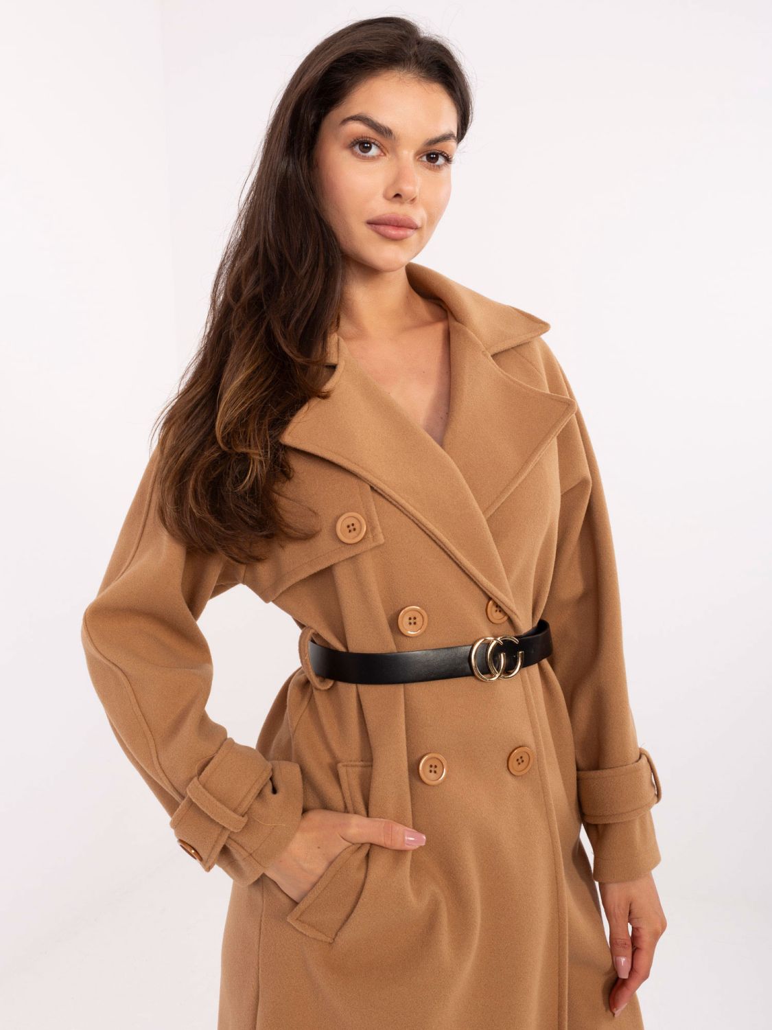 Elegant Transitional Coat in Camel Color