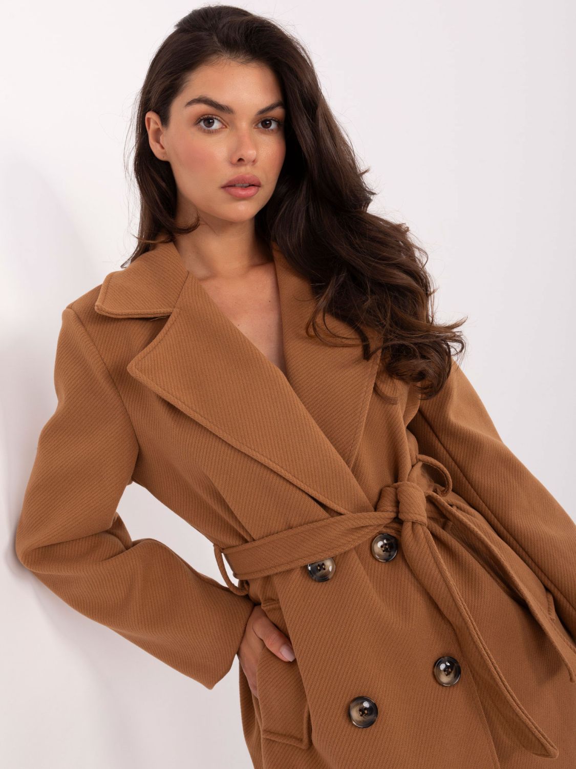 Elegant Transitional Coat in Camel Color