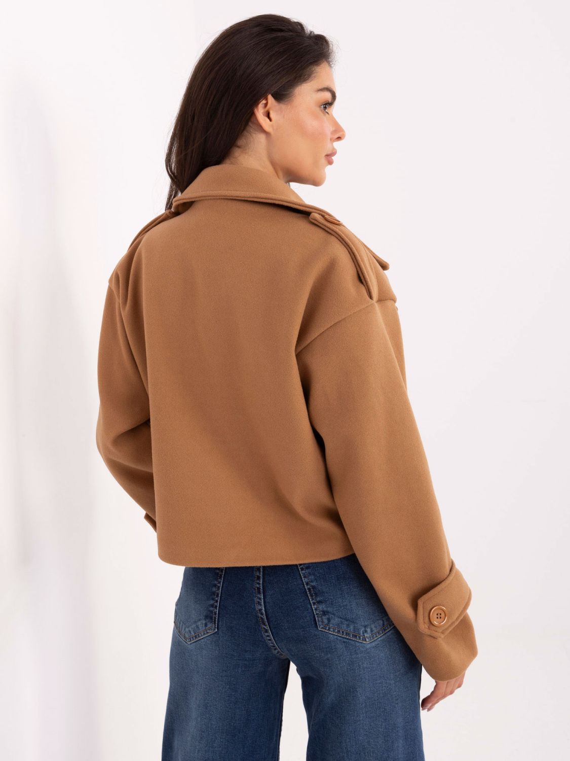 Short Jacket Without Hood in Camel Color