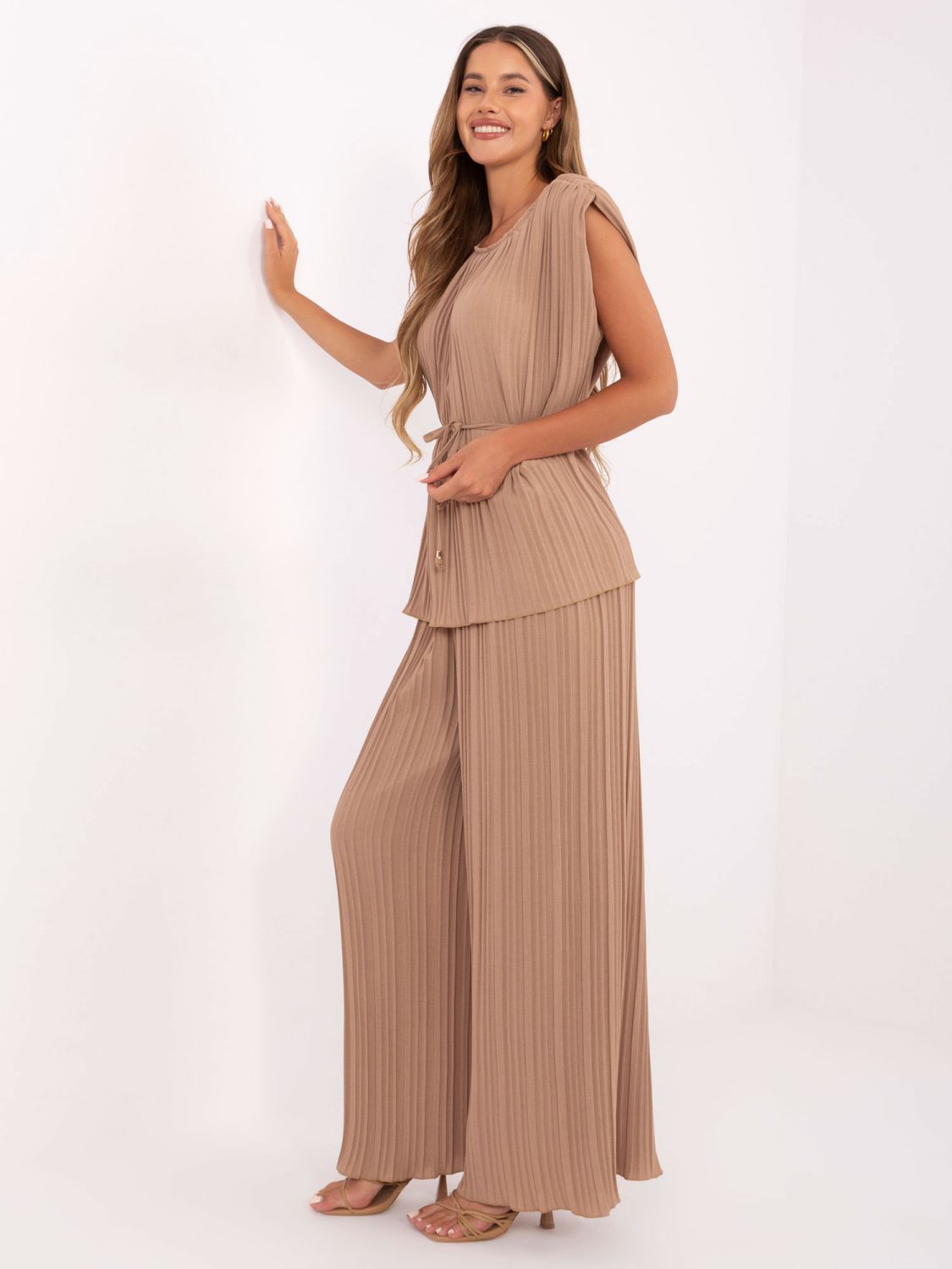 Elegant camel-colored set