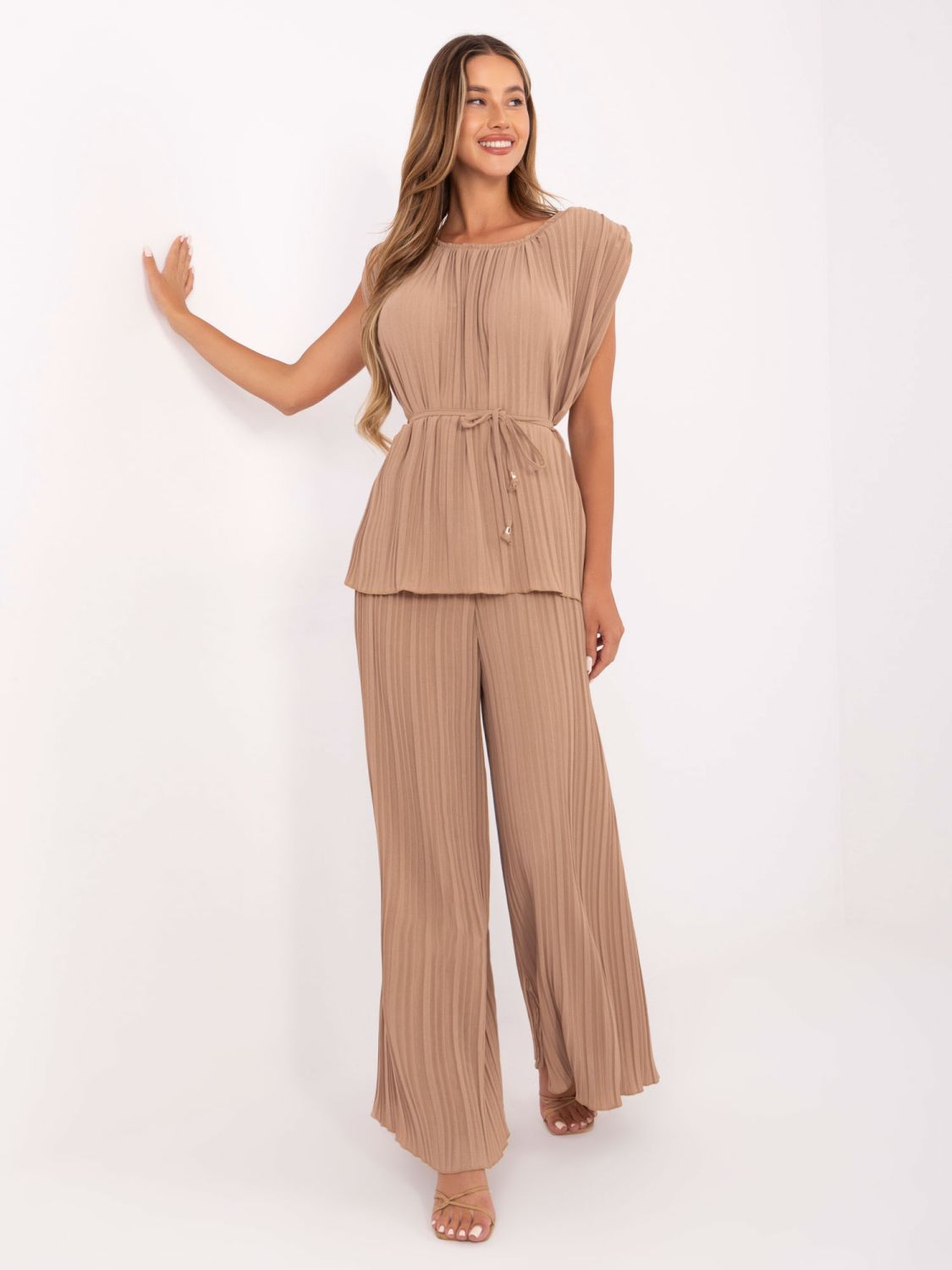 Elegant camel-colored set