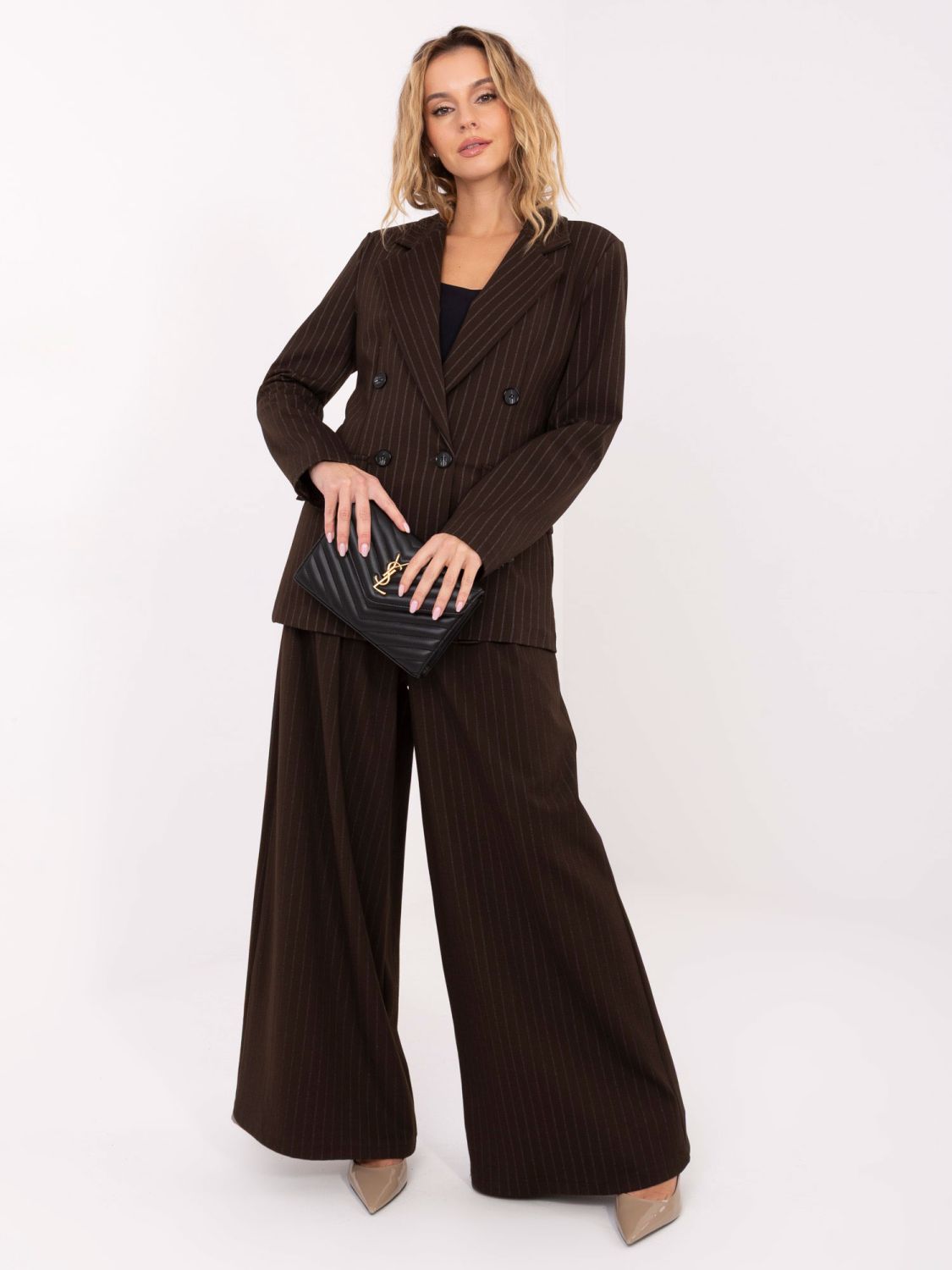 Elegant brown striped blazer