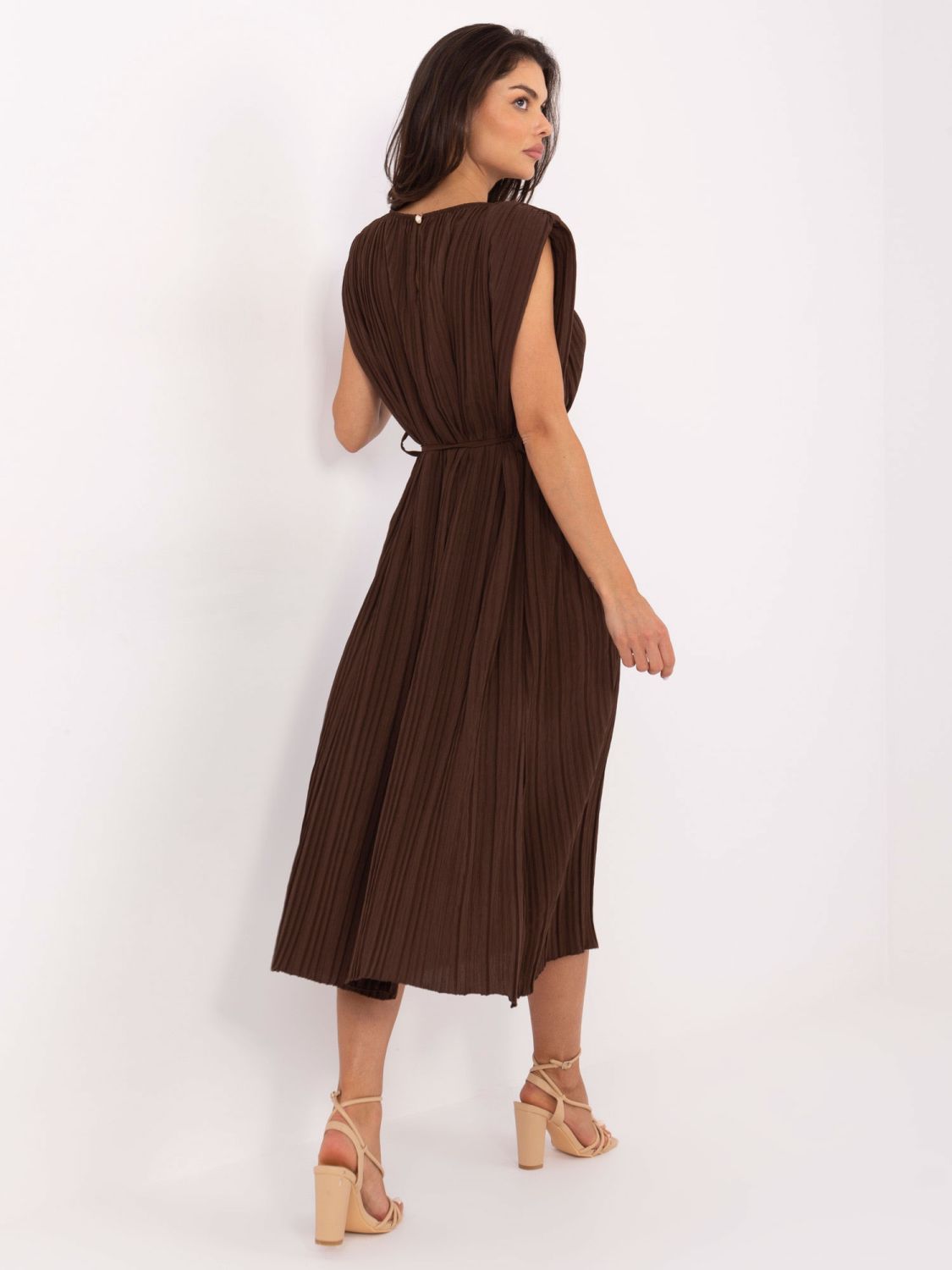 Elegant Midi Dress in Dark Brown