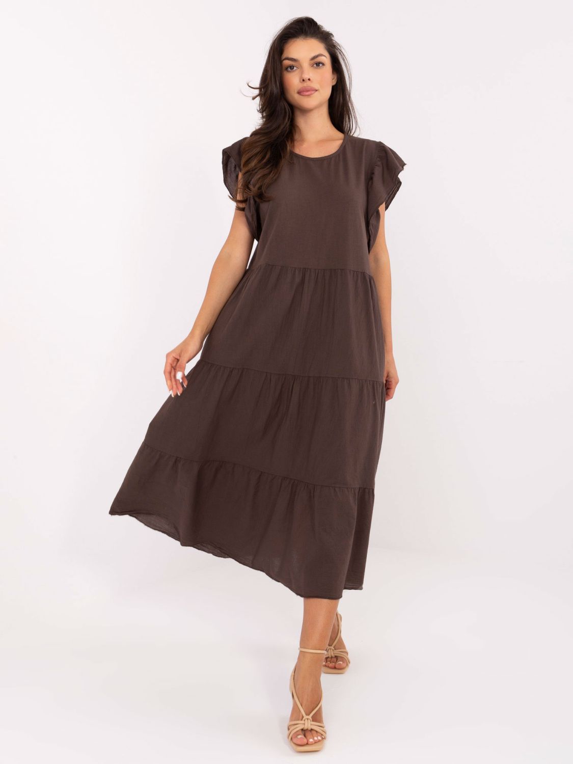 Oversize Midi Dress in Dark Brown