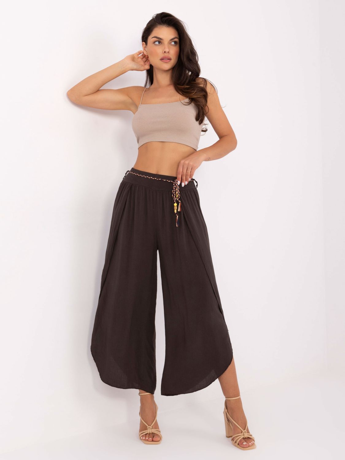 Elegant Palazzo Pants in Dark Brown