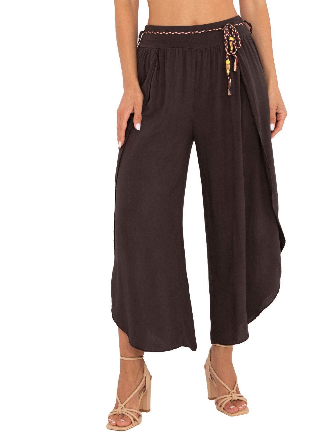 Elegant Palazzo Pants in Dark Brown