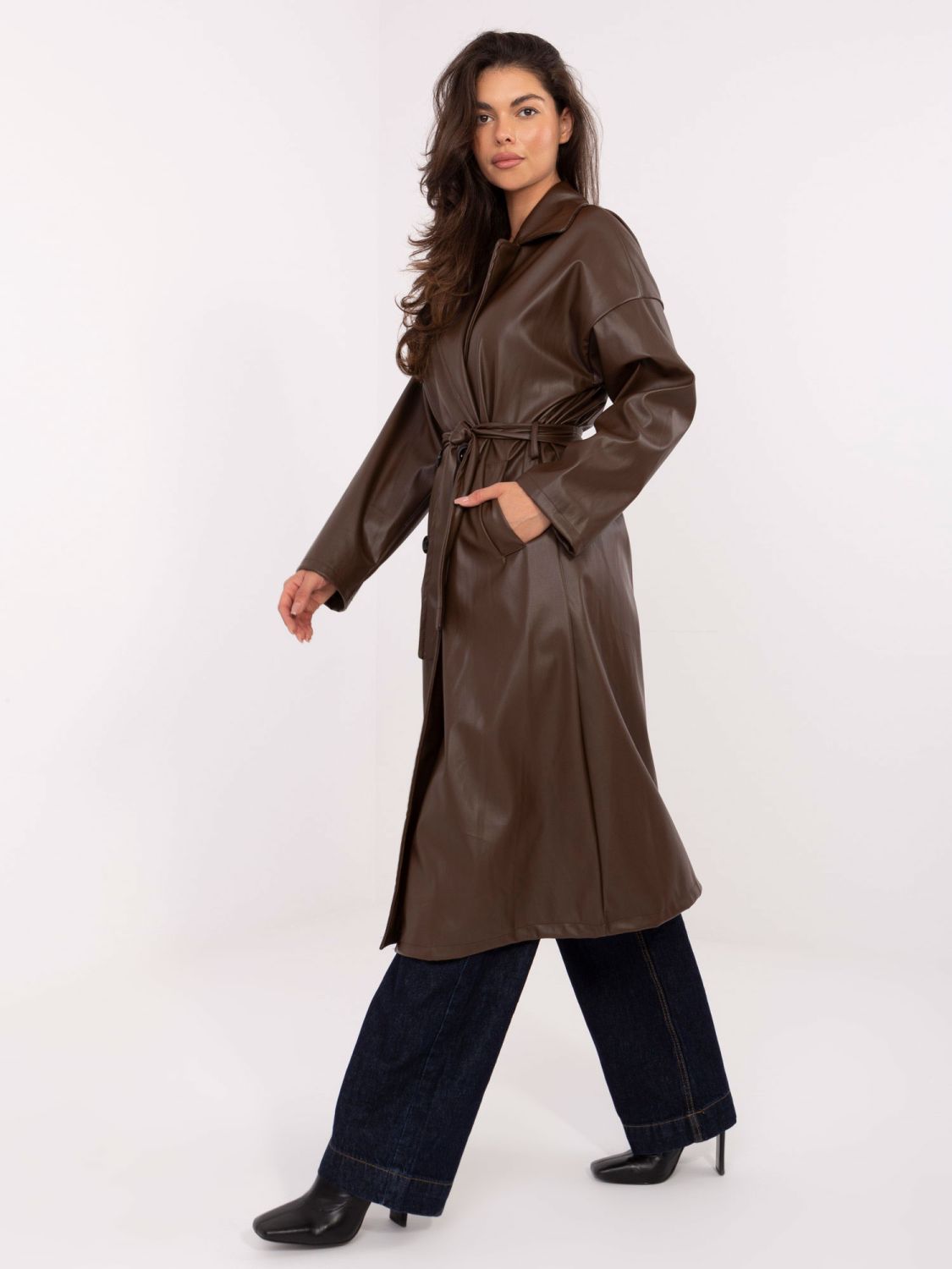 Women's transitional coat in dark brown