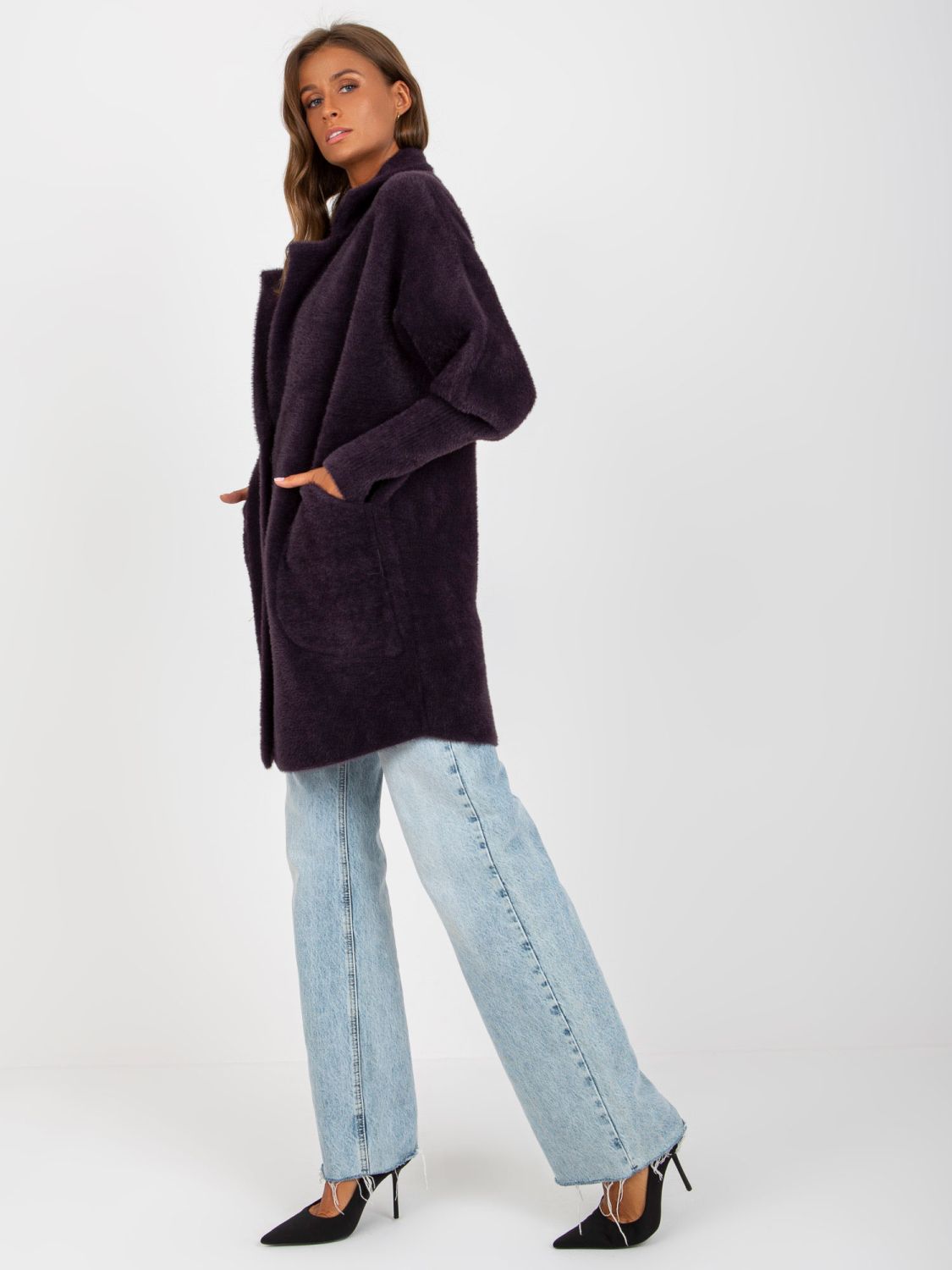 Graphite transitional alpaca and wool coat