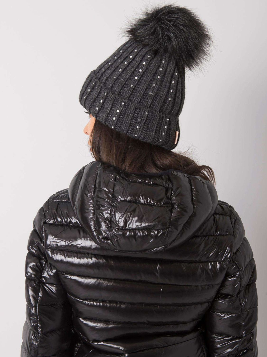 Dark Gray Insulated Hat with Applications