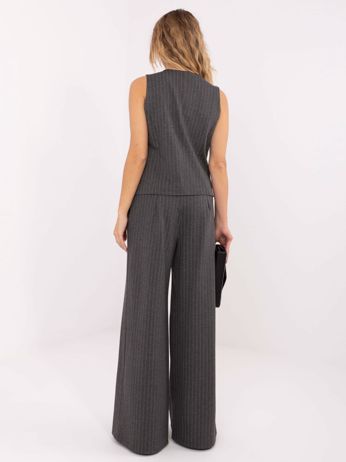 Elegant grey striped vest