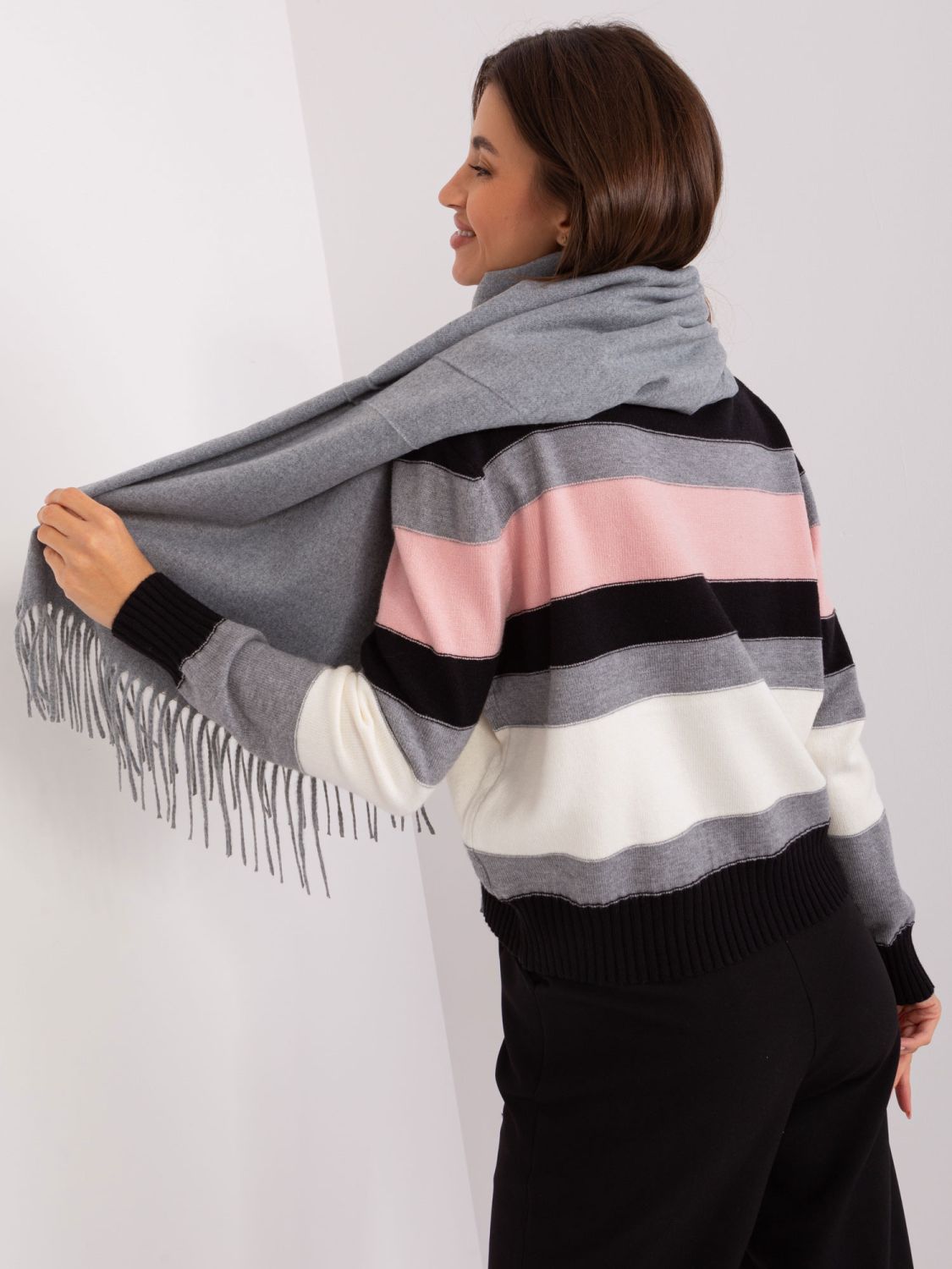 Dark Gray Solid Scarf