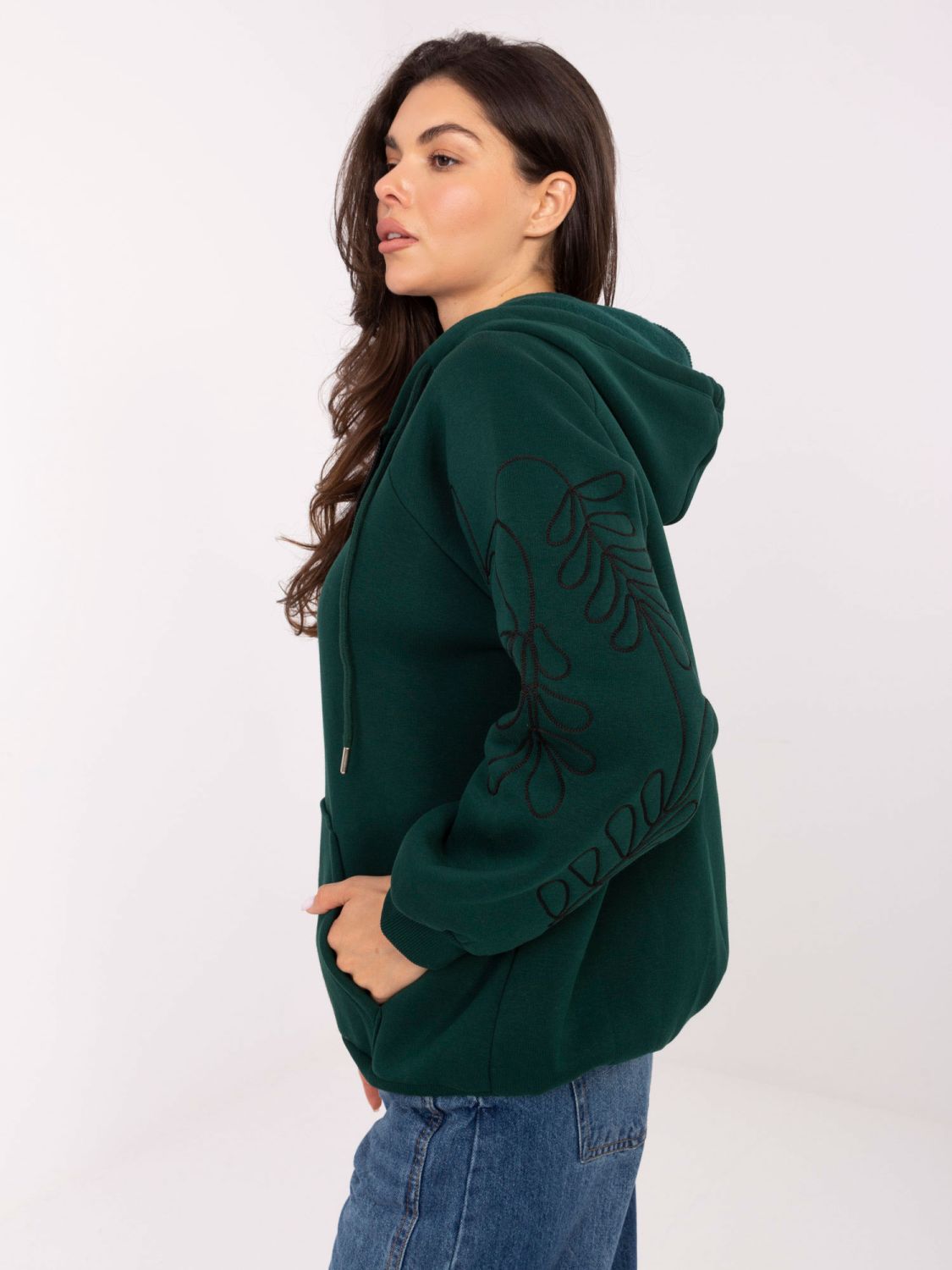 Green hoodie with embroidery