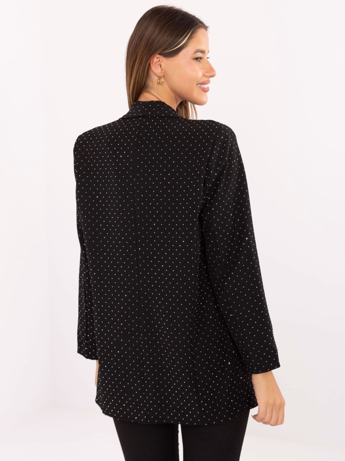 Elegant black blazer with appliqué and lining