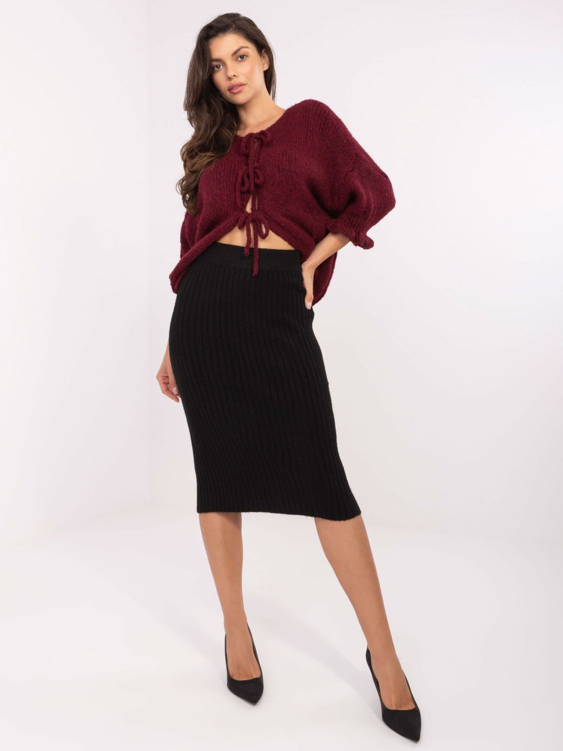 Elegant Black Midi Skirt